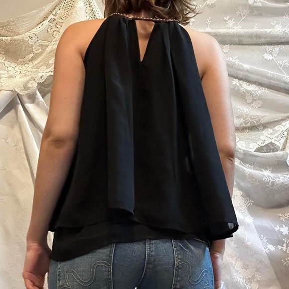 Vintage 2000s layered Chiffon like babydoll halter top - Picture 2 of 8